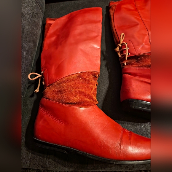 FLINGS RED Leather VINTAGE Western Boots sz8 - Picture 7 of 13